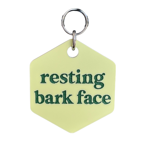 Resting Bark Face Pet Tag