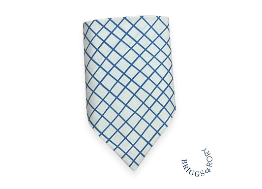 Blue Hand-drawn Squares Dog Bandana