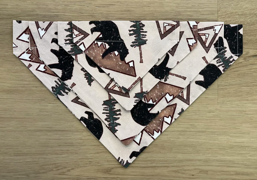 Winter Bear Mountain Over the Collar Dog Bandana