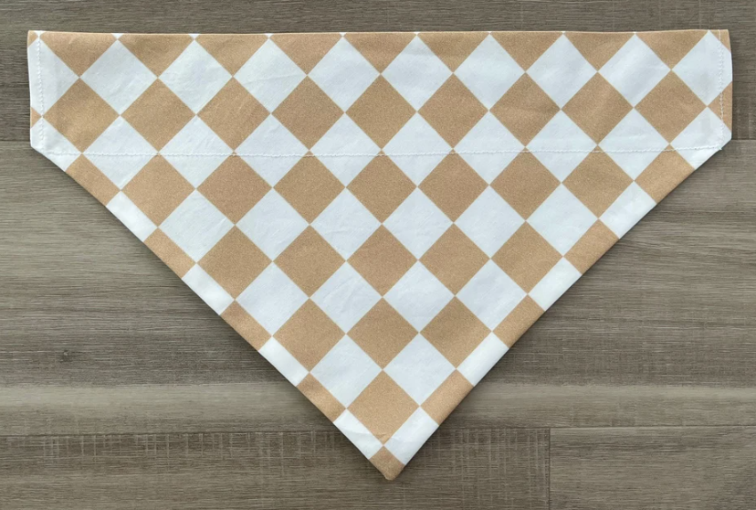 Checkered Over the Collar Dog Bandana