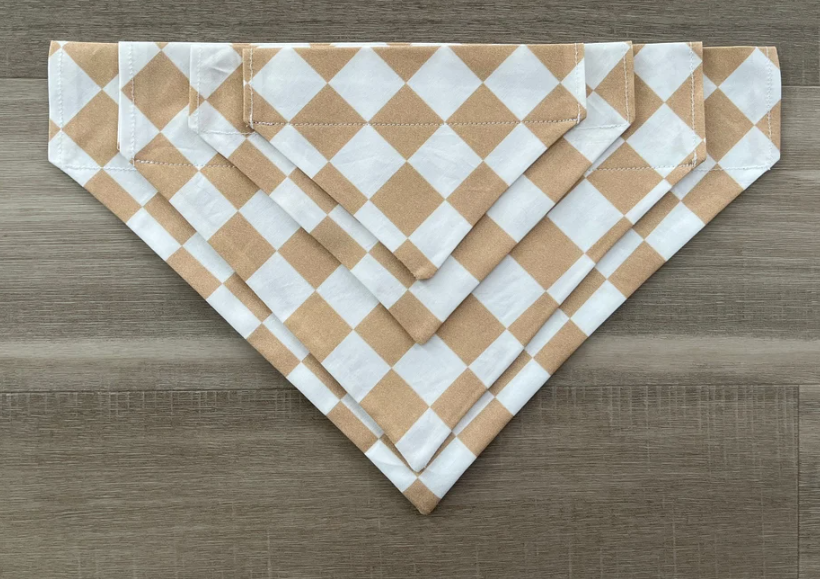 Checkered Over the Collar Dog Bandana