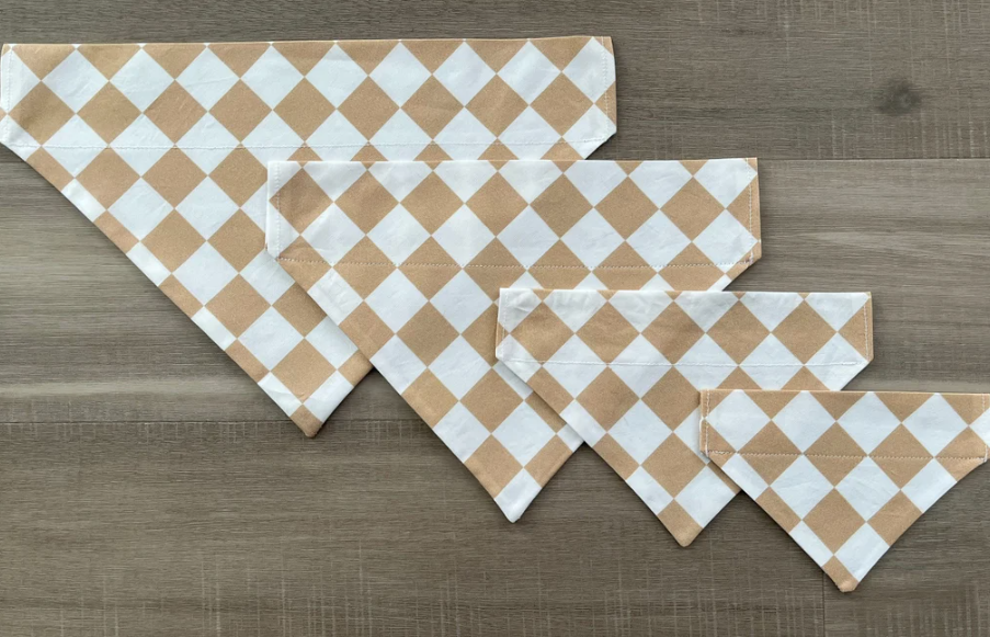 Checkered Over the Collar Dog Bandana