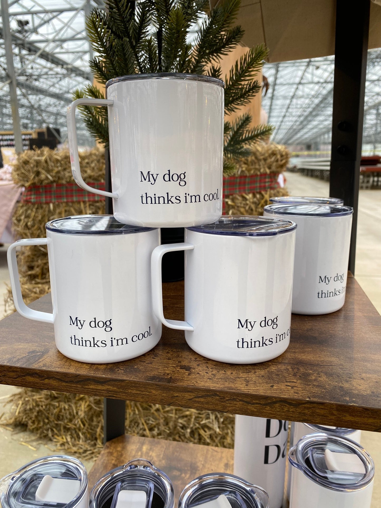 "My dog thinks I’m cool" insulated coffee mug