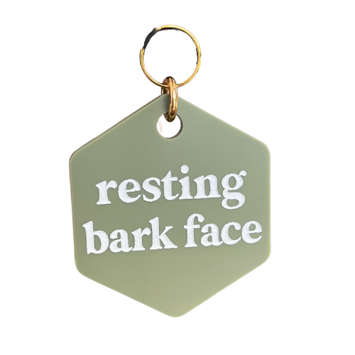 Resting Bark Face Pet Tag