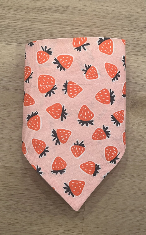Strawberry Over the Collar Dog Bandana