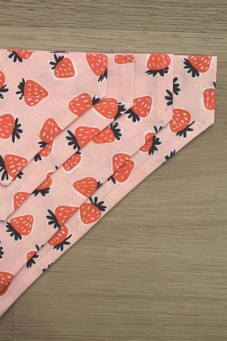 Strawberry Over the Collar Dog Bandana
