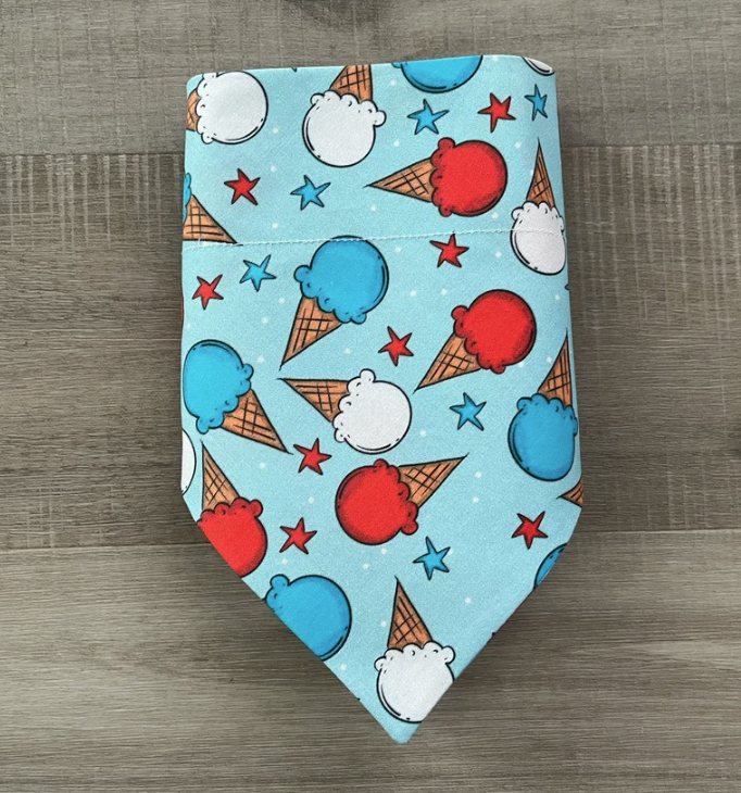 Ice Cream Cone Slip on Dog Bandana