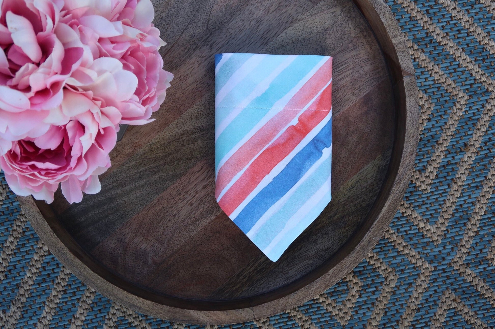 Watercolor Stripes Over the Collar Dog Bandana