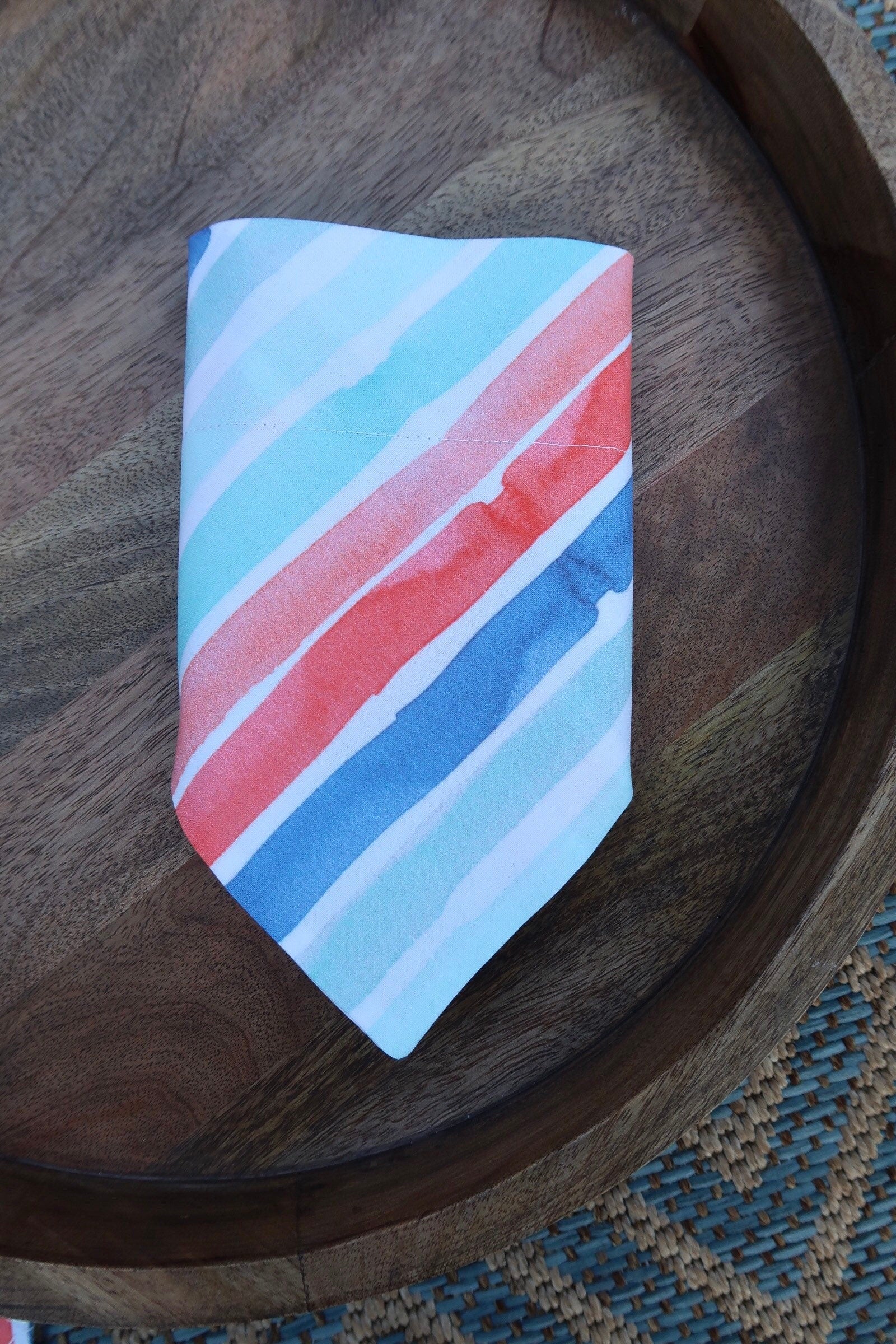 Watercolor Stripes Over the Collar Dog Bandana