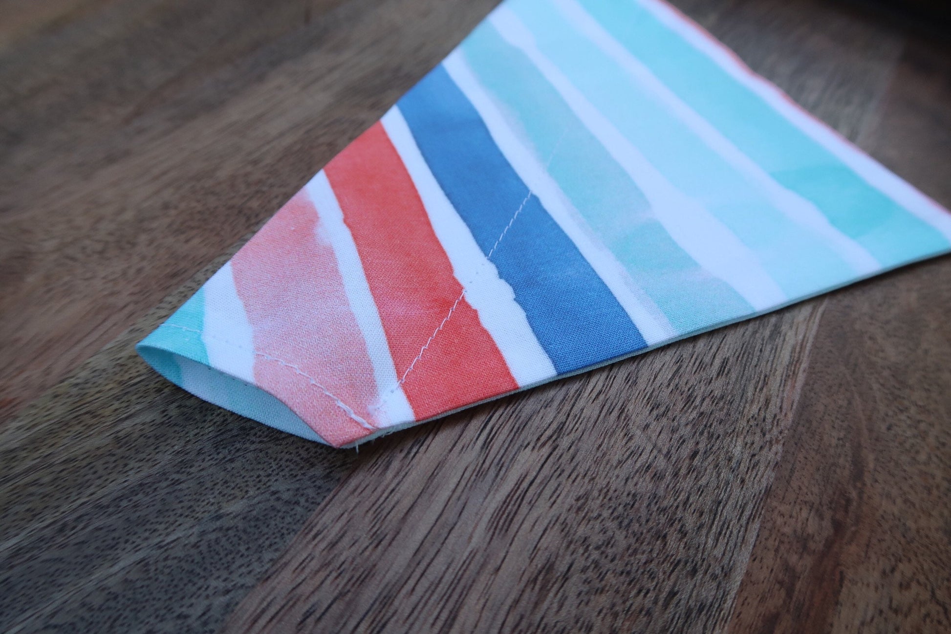 Watercolor Stripes Over the Collar Dog Bandana