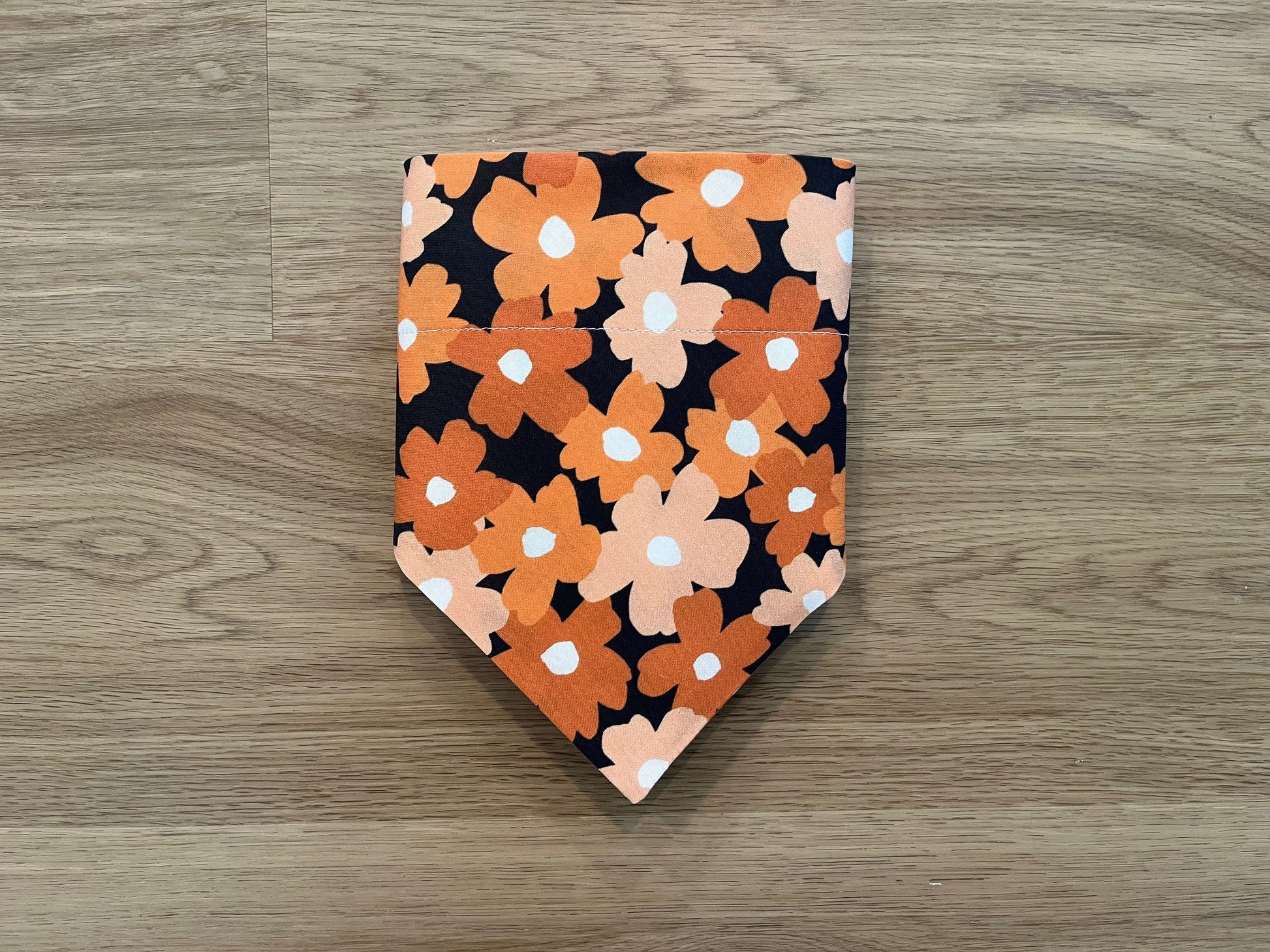Orange Floral Over the Collar Dog Bandana
