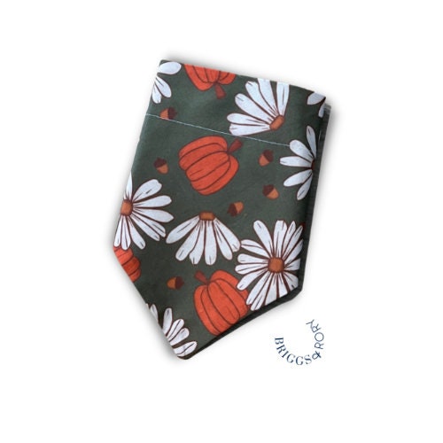 Fall Daisey Pumpkin Dog Bandana